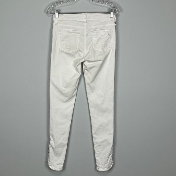 Rag & Bone McArthur Womens Ankle Zip Crop Jeans Skinny Bright White size 26 - Picture 7 of 14